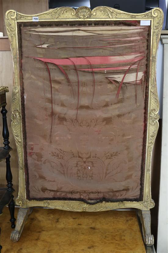 A fire screen, W.83cm (a.f.)